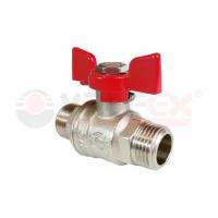 Кран шаровой латунный PREMIUM для ВОДЫ 1/2" НР/НР, бабочка , НИКЕЛИР-Й VALFEX 11Б27фт1М (72/18)